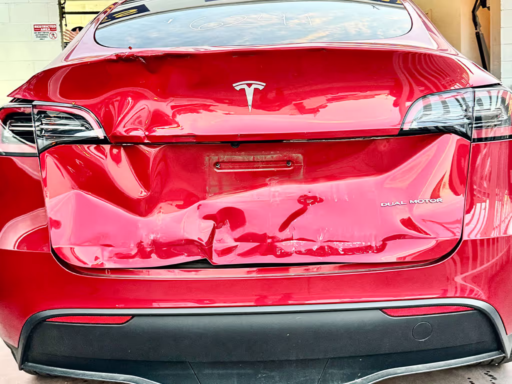Tesla Model Y — before the repair